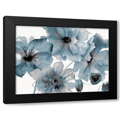 Blue Poppy Bouquet Black Modern Wood Framed Art Print with Double Matting by Brown, Victoria