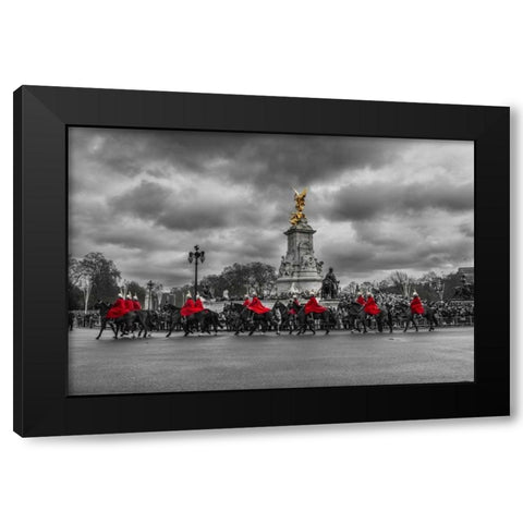 London Guards Black Modern Wood Framed Art Print with Double Matting by Brown,Victoria