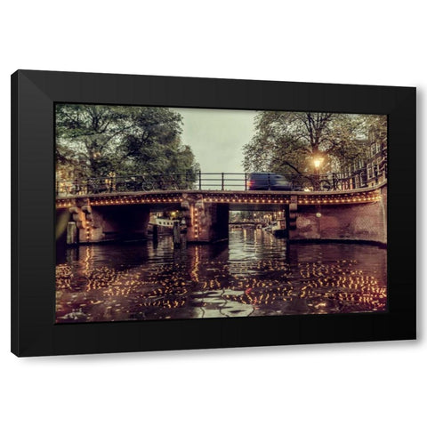 An Amterdam Bridge Black Modern Wood Framed Art Print by Kostka, Vladimir