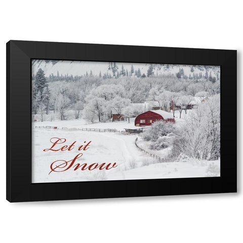 Farming Snow Fall 1 Black Modern Wood Framed Art Print with Double Matting by Kostka, Vladimir