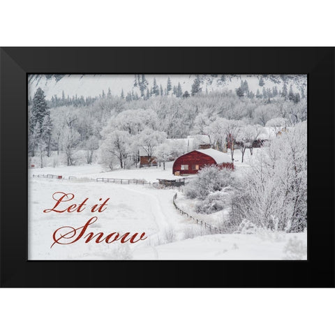 Farming Snow Fall 1 Black Modern Wood Framed Art Print by Kostka, Vladimir