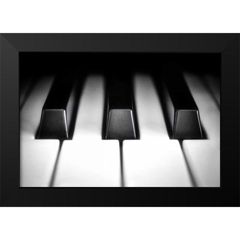 Portrait Keys Black Modern Wood Framed Art Print by Kostka, Vladimir