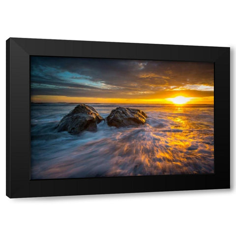 Old Friends Black Modern Wood Framed Art Print by Kostka, Vladimir