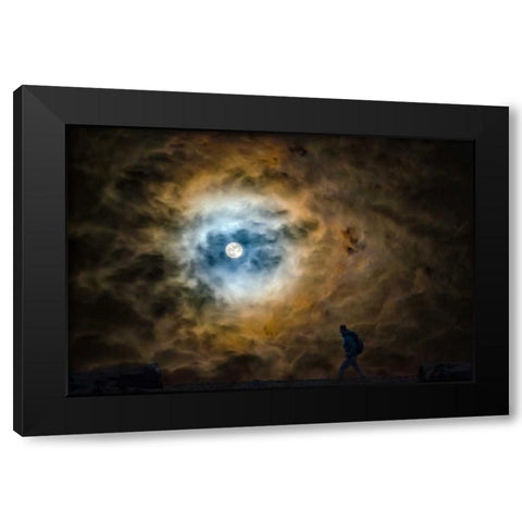 Walker Black Modern Wood Framed Art Print with Double Matting by Kostka, Vladimir