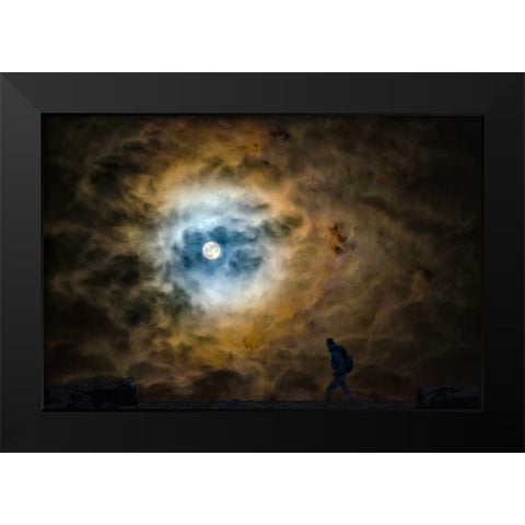 Walker Black Modern Wood Framed Art Print by Kostka, Vladimir