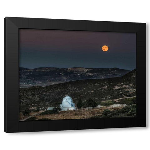 Milos Harvest Moon Black Modern Wood Framed Art Print by Kostka, Vladimir