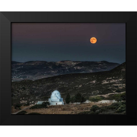 Milos Harvest Moon Black Modern Wood Framed Art Print by Kostka, Vladimir