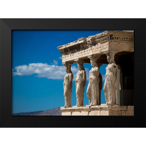 Greece Athens Acropolis Statues Black Modern Wood Framed Art Print by Kostka, Vladimir