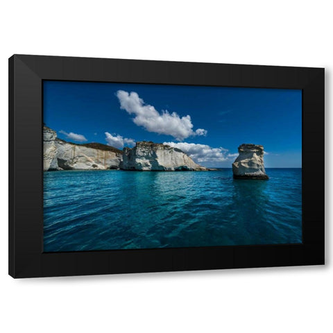 Milos Rocks 1 Black Modern Wood Framed Art Print with Double Matting by Kostka, Vladimir