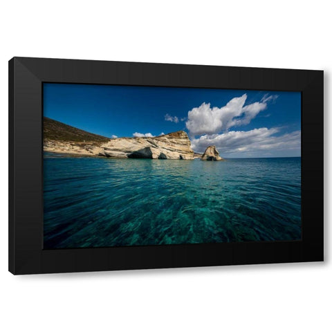Milos Rocks 2 Black Modern Wood Framed Art Print with Double Matting by Kostka, Vladimir
