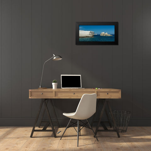 Milos Rocks Shores Black Modern Wood Framed Art Print by Kostka, Vladimir
