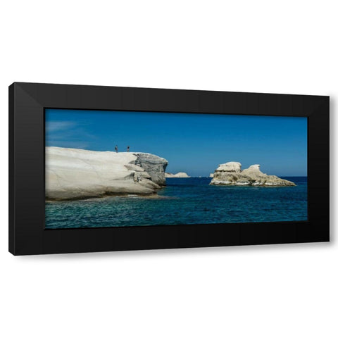Milos Rocks Shores Black Modern Wood Framed Art Print with Double Matting by Kostka, Vladimir