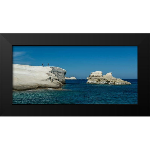 Milos Rocks Shores Black Modern Wood Framed Art Print by Kostka, Vladimir