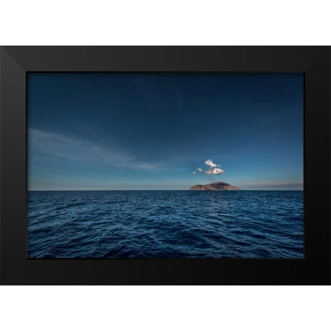 Milos Rocks Island Black Modern Wood Framed Art Print by Kostka, Vladimir
