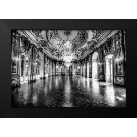 Portugal Palace Black Modern Wood Framed Art Print by Kostka, Vladimir