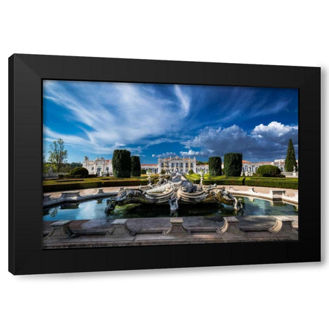 Portugal Palace 2 Black Modern Wood Framed Art Print by Kostka, Vladimir