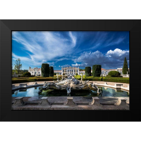 Portugal Palace 2 Black Modern Wood Framed Art Print by Kostka, Vladimir
