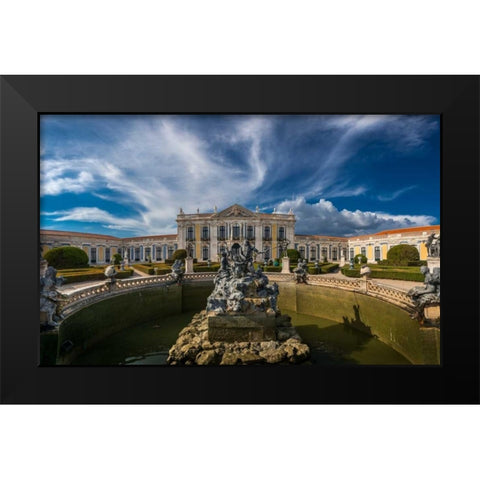Portugal Palace 3 Black Modern Wood Framed Art Print by Kostka, Vladimir