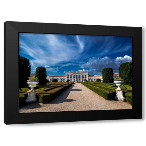 Portugal Palace 4 Black Modern Wood Framed Art Print with Double Matting by Kostka, Vladimir