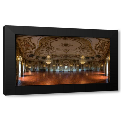 Portugal Palace 5 Black Modern Wood Framed Art Print with Double Matting by Kostka, Vladimir