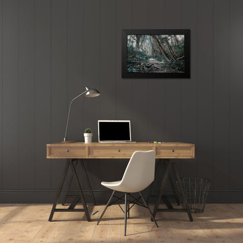 Path In The Forest 2 Black Modern Wood Framed Art Print by Kostka, Vladimir