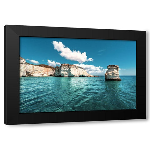 Rocks of Milos 1 Black Modern Wood Framed Art Print with Double Matting by Kostka, Vladimir