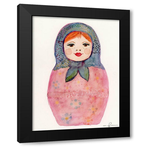 Nesting Doll 1 Black Modern Wood Framed Art Print with Double Matting by Barski, Karen