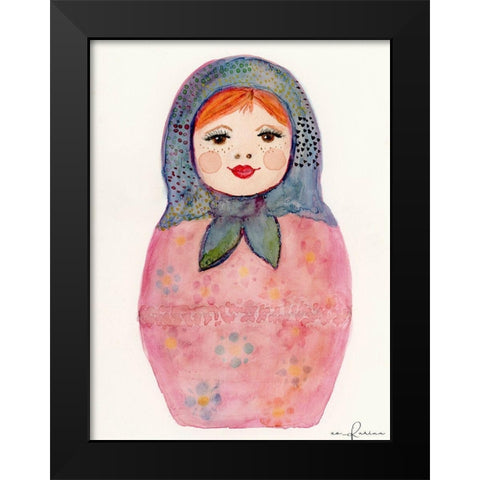Nesting Doll 1 Black Modern Wood Framed Art Print by Barski, Karen