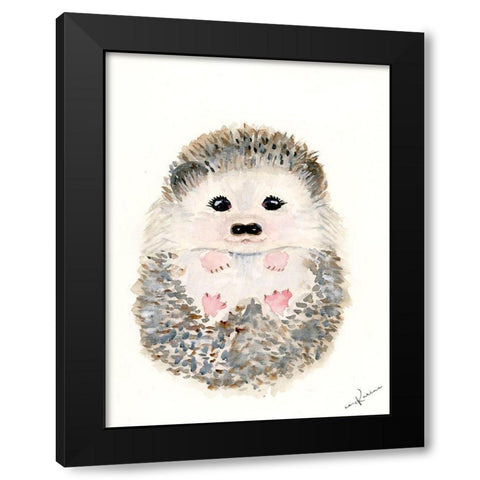 Hedgehog 1 Black Modern Wood Framed Art Print by Barski, Karen