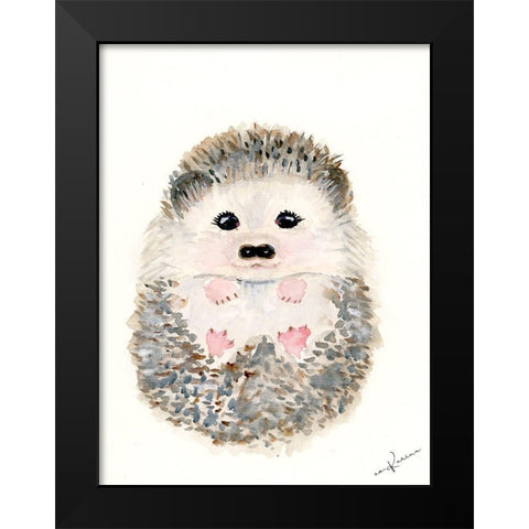 Hedgehog 1 Black Modern Wood Framed Art Print by Barski, Karen