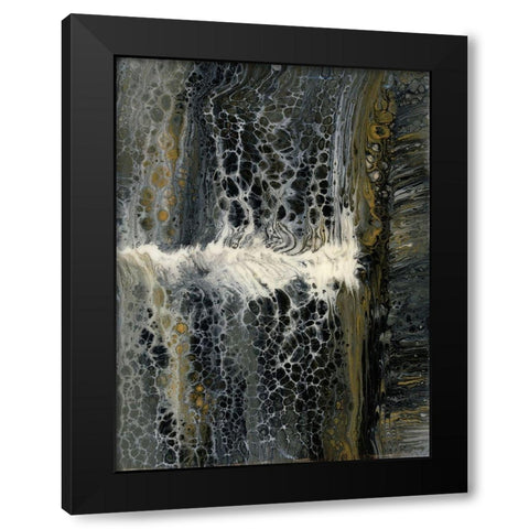 Wavy Crackle 1 Black Modern Wood Framed Art Print by Barski, Karen