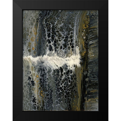 Wavy Crackle 1 Black Modern Wood Framed Art Print by Barski, Karen