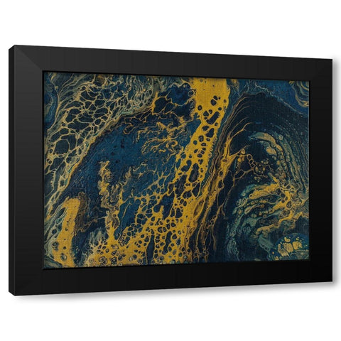 Blue Hue Lava 2 Black Modern Wood Framed Art Print by Barski, Karen