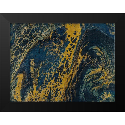 Blue Hue Lava 2 Black Modern Wood Framed Art Print by Barski, Karen