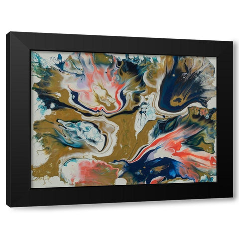 Vibrant Swirls 1 Black Modern Wood Framed Art Print by Barski, Karen