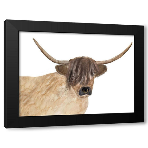 Steer Head Fashion Black Modern Wood Framed Art Print by Barski, Karen