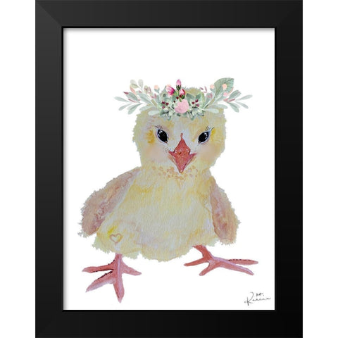 Cute Birdie Black Modern Wood Framed Art Print by Barski, Karen