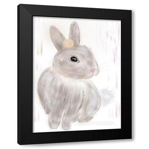 Calm Bunny Black Modern Wood Framed Art Print by Barski, Karen
