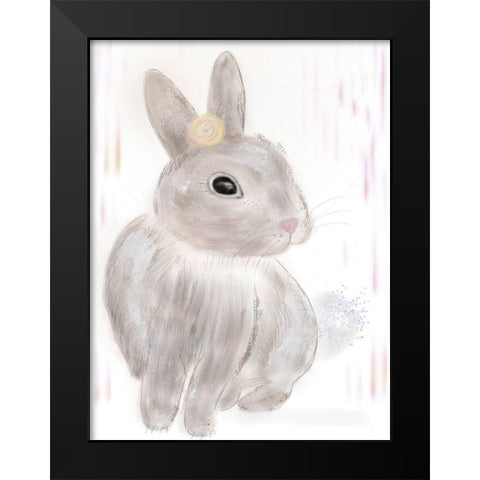 Calm Bunny Black Modern Wood Framed Art Print by Barski, Karen