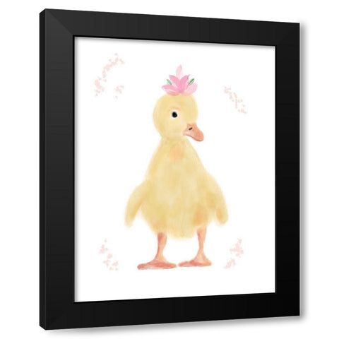 Spring Chick Black Modern Wood Framed Art Print by Barski, Karen