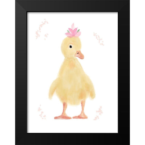 Spring Chick Black Modern Wood Framed Art Print by Barski, Karen