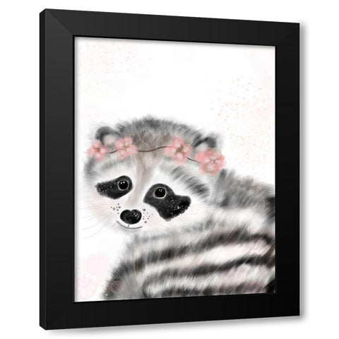 Fashionable Raccoon Black Modern Wood Framed Art Print by Barski, Karen