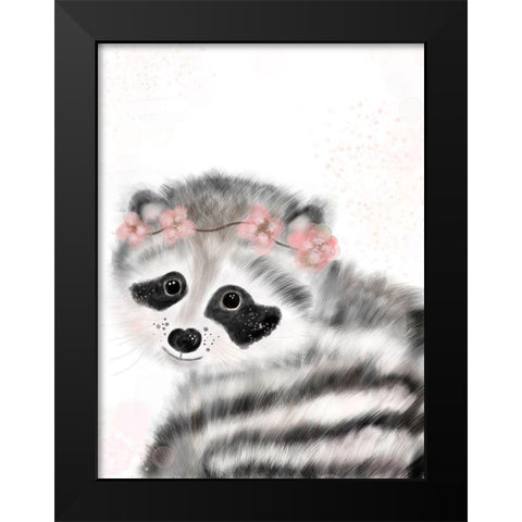 Fashionable Raccoon Black Modern Wood Framed Art Print by Barski, Karen