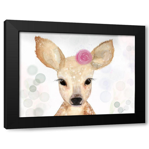 Cute Deer Black Modern Wood Framed Art Print by Barski, Karen