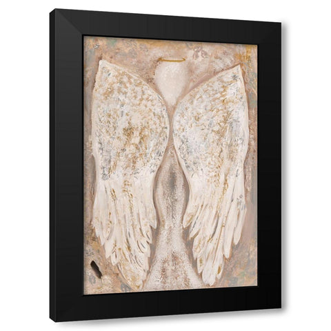 Golden Angel 1 Black Modern Wood Framed Art Print by Barski, Karen