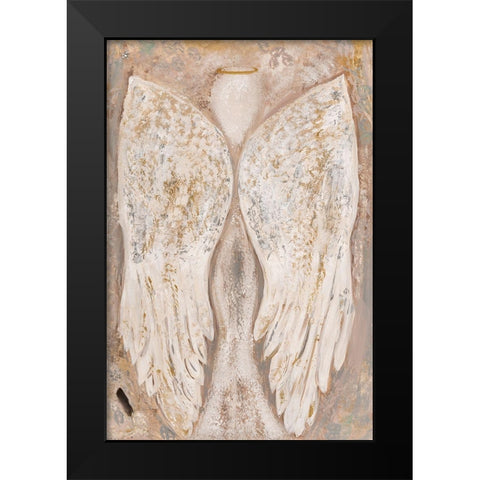 Golden Angel 1 Black Modern Wood Framed Art Print by Barski, Karen