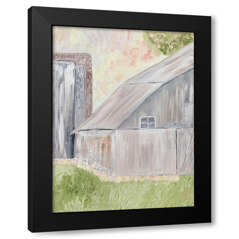 Watercolor Barn 1 Black Modern Wood Framed Art Print with Double Matting by Barski, Karen