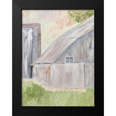 Watercolor Barn 1 Black Modern Wood Framed Art Print by Barski, Karen