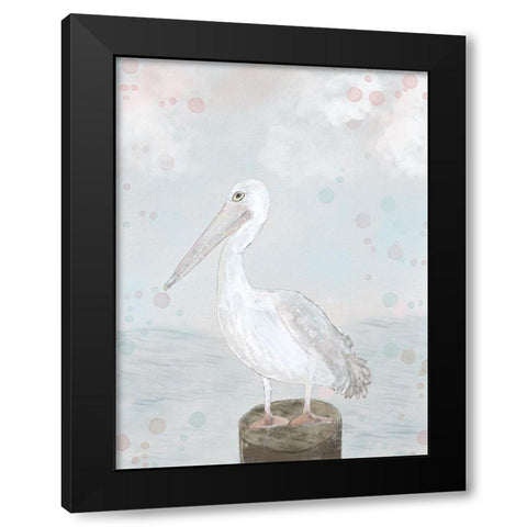 Lonely Seagull Black Modern Wood Framed Art Print by Barski, Karen