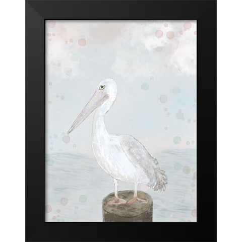 Lonely Seagull Black Modern Wood Framed Art Print by Barski, Karen